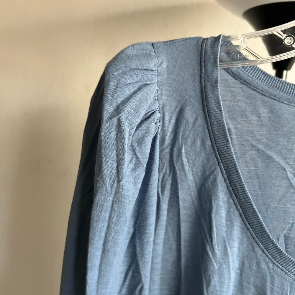 Nation LTD Slate Blue Long Sleeve V-Neck Top - Picture 7 of 7